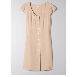 Wilfred Capulet Mini Button Down Dress in Olive Beige